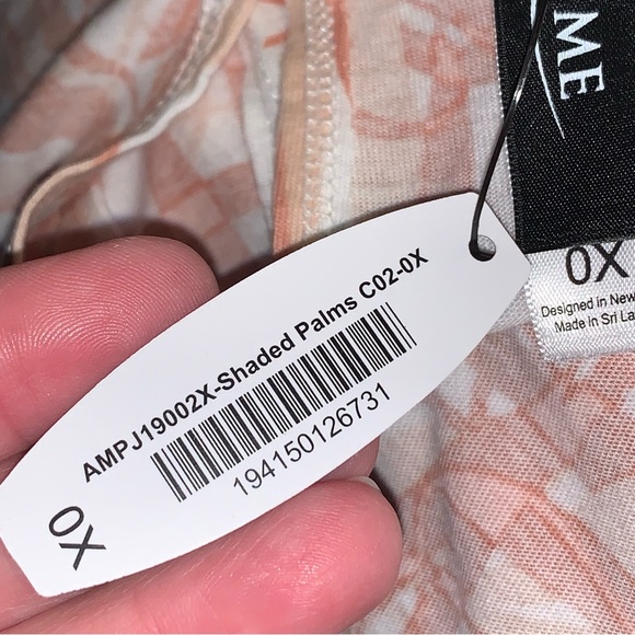 Women’s 0X ADORE ME 2-PC Top & Shorts Set SHADED PALMS Clay Tan Sleep Lounge NWT - Picture 15 of 16